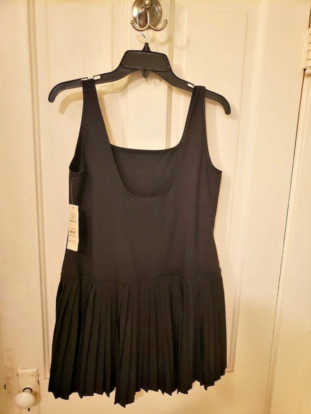 Pleated Lightweight Mini Dress in Black With Undershorts XL NWT